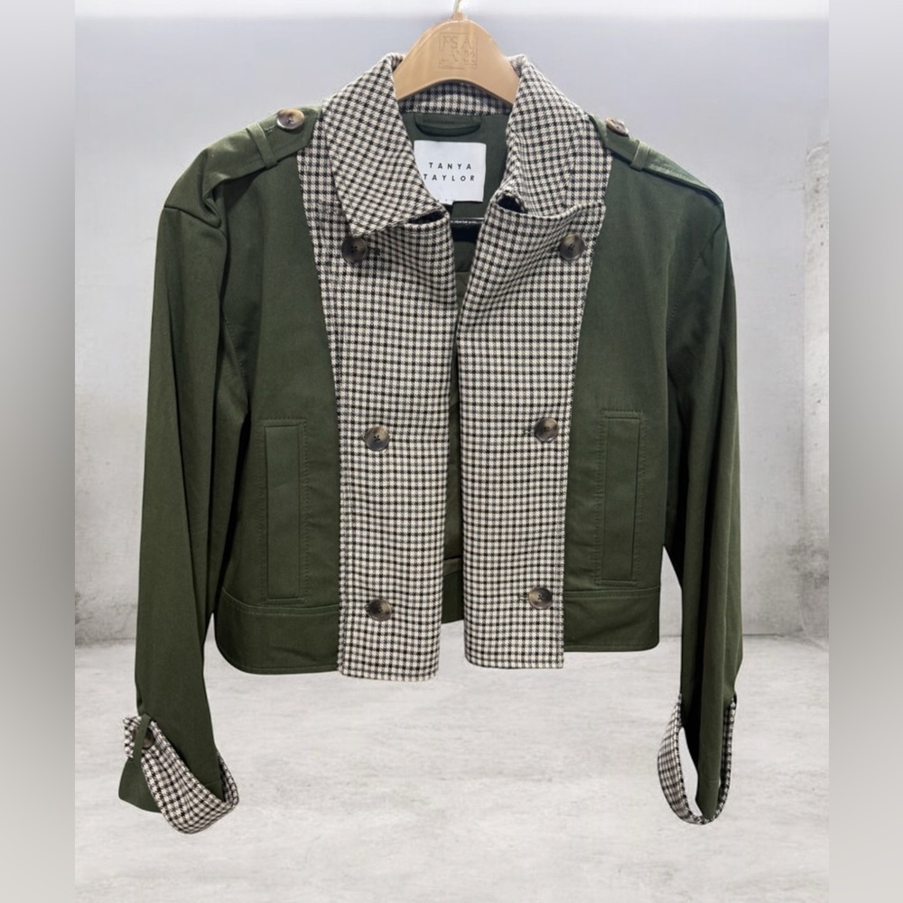 NWOT! Tanya Taylor Walton Gingham Cotton Double-Breasted Jacket - Picture 2 of 8